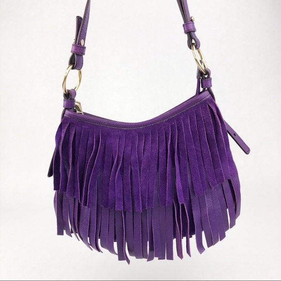 purple ysl purse